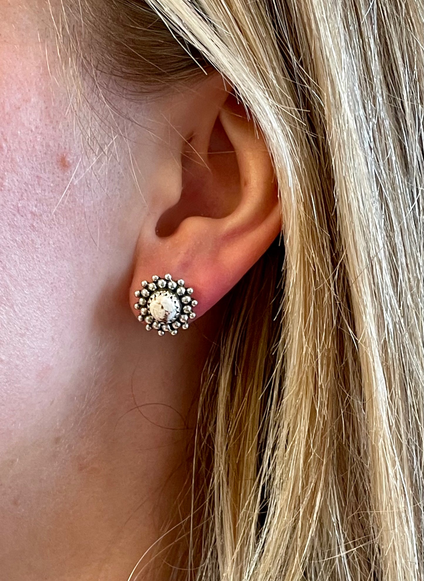 Sterling Silver Wild Horse turquoise stud earrings