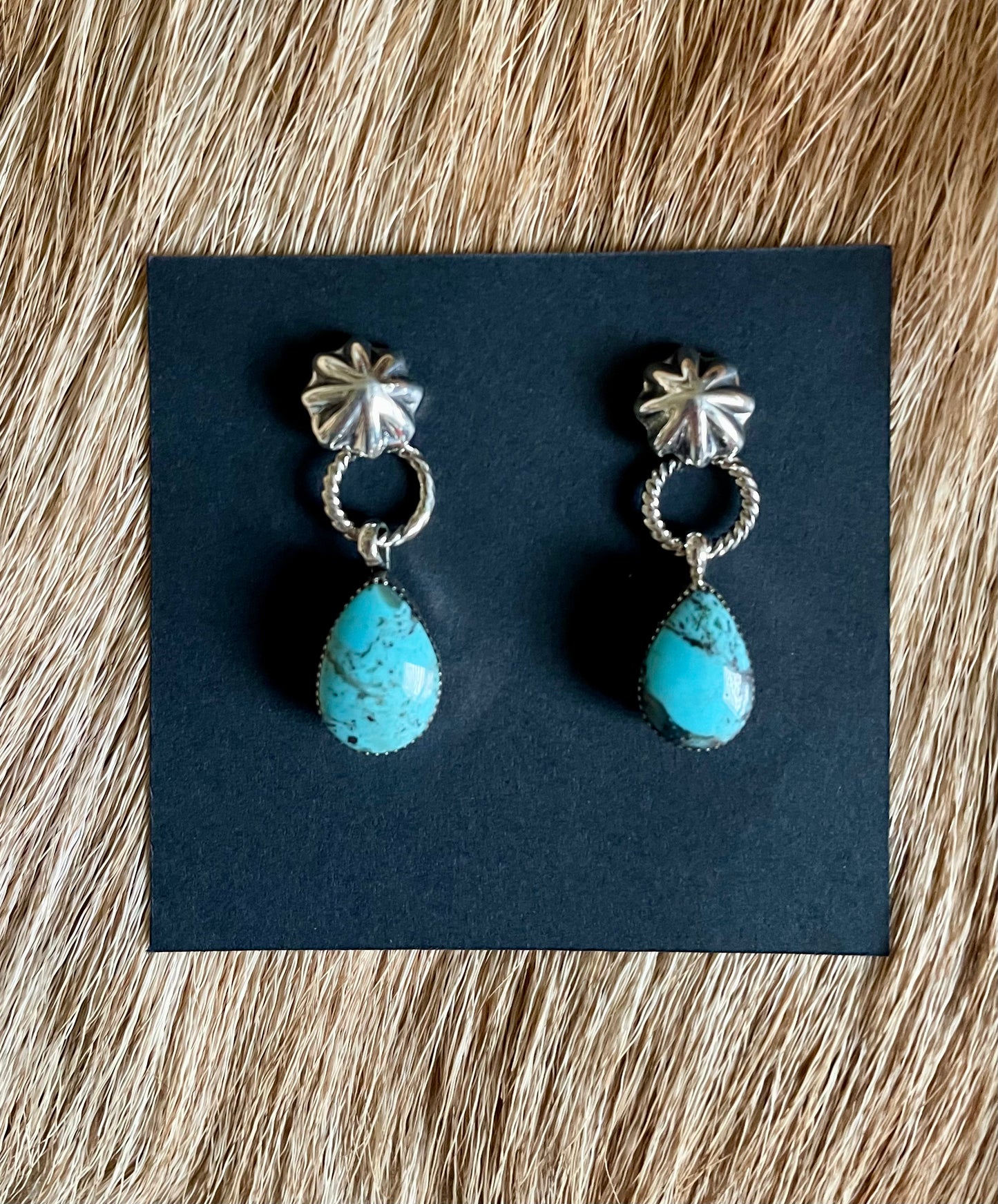 Kingman turquoise drop earrings