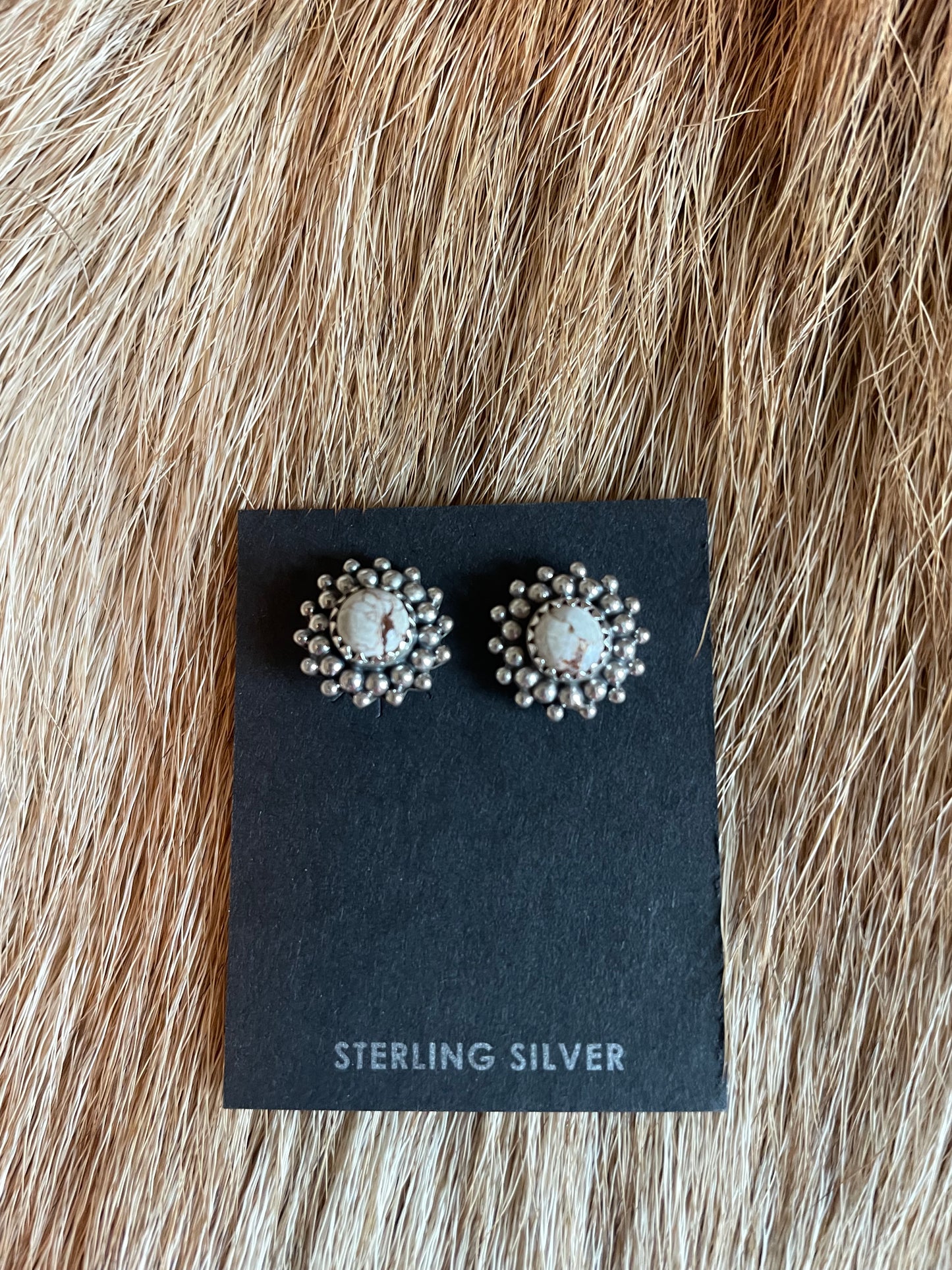 Sterling Silver Wild Horse turquoise stud earrings