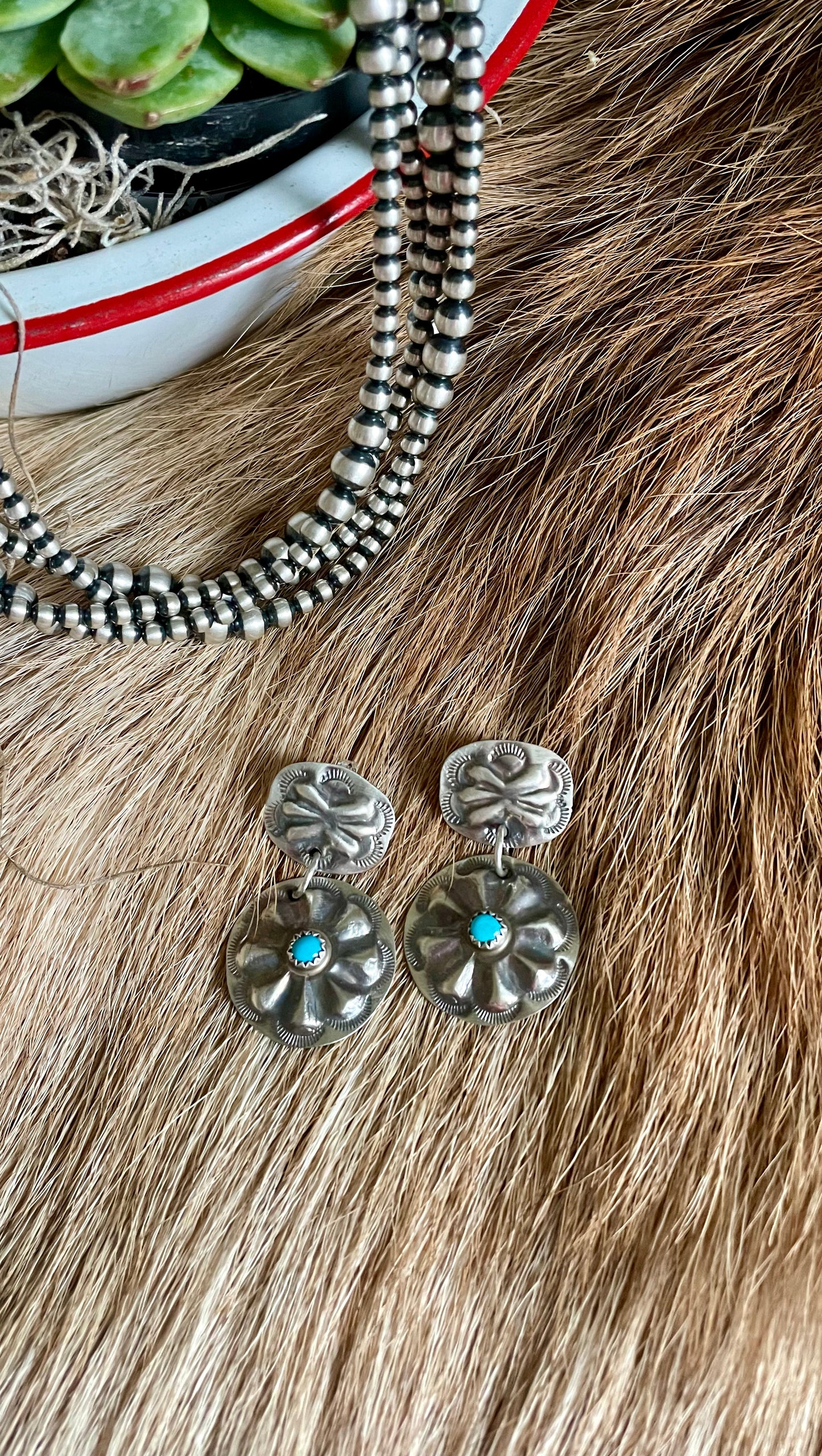 Sterling Silver and Kingman turquoise earrings