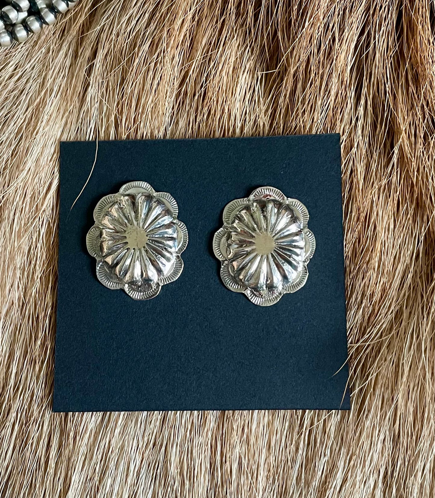 Sterling Silver concho earrings