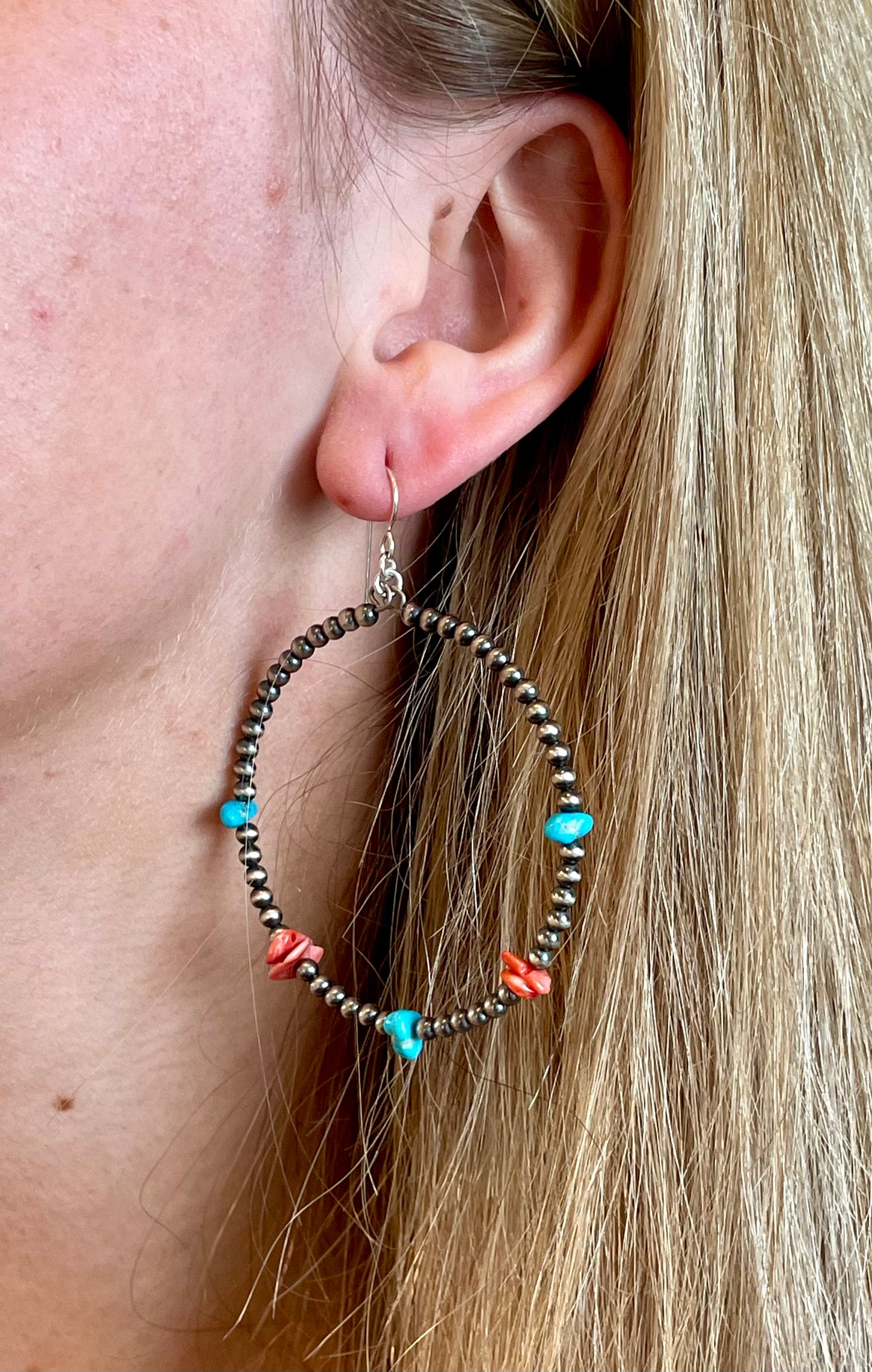 Navajo Pearl Hoop Earrings