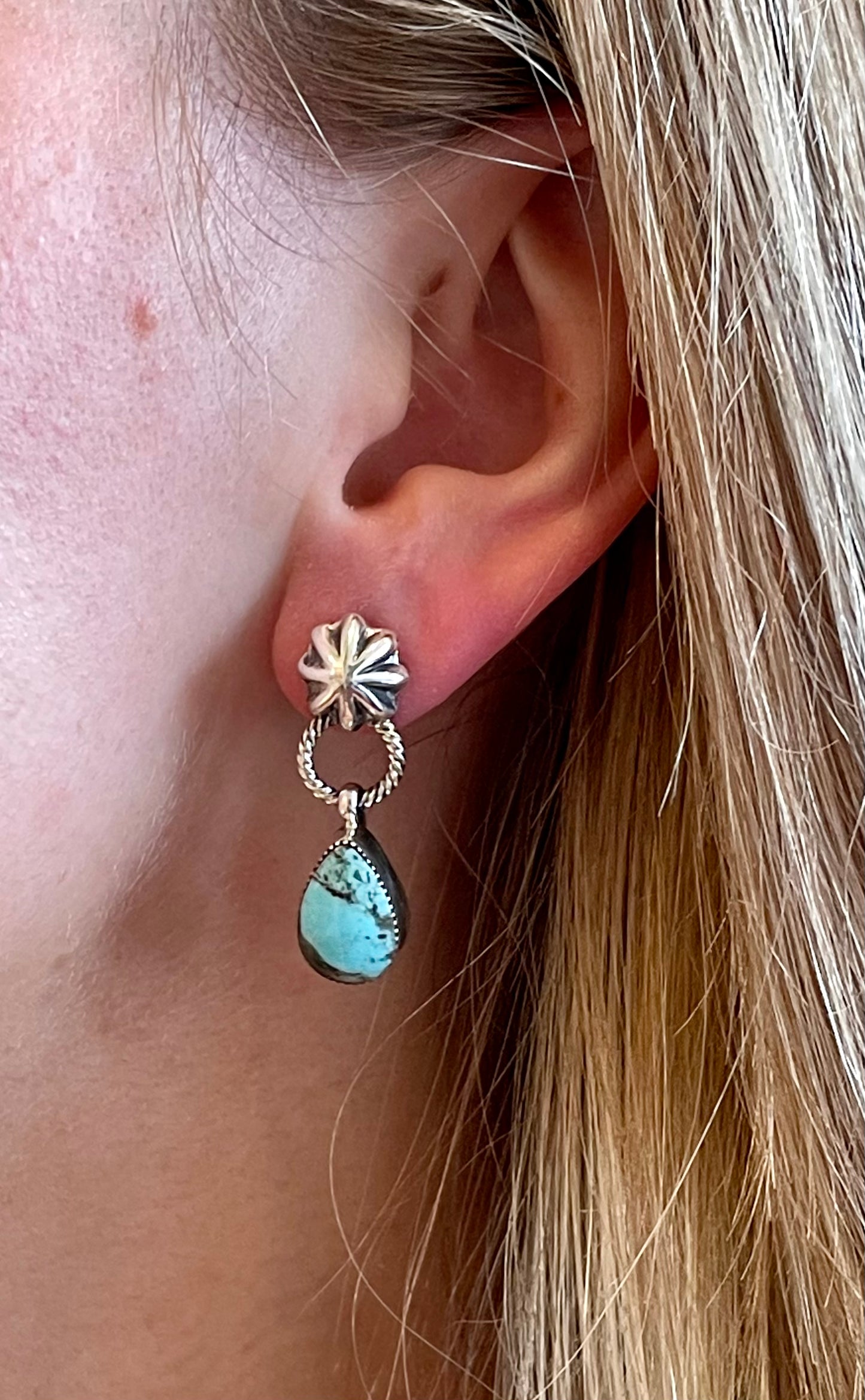 Kingman turquoise drop earrings