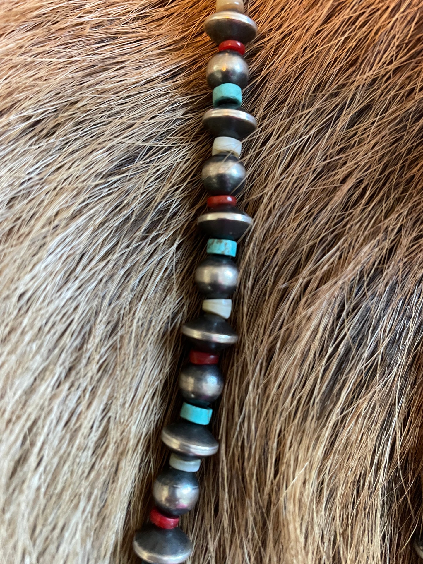 Handstrung Navajo Pearl and Heishi bead necklace