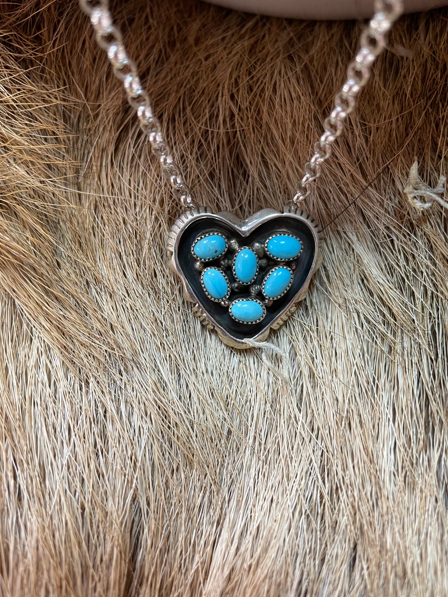 Kingman turquoise heart necklace