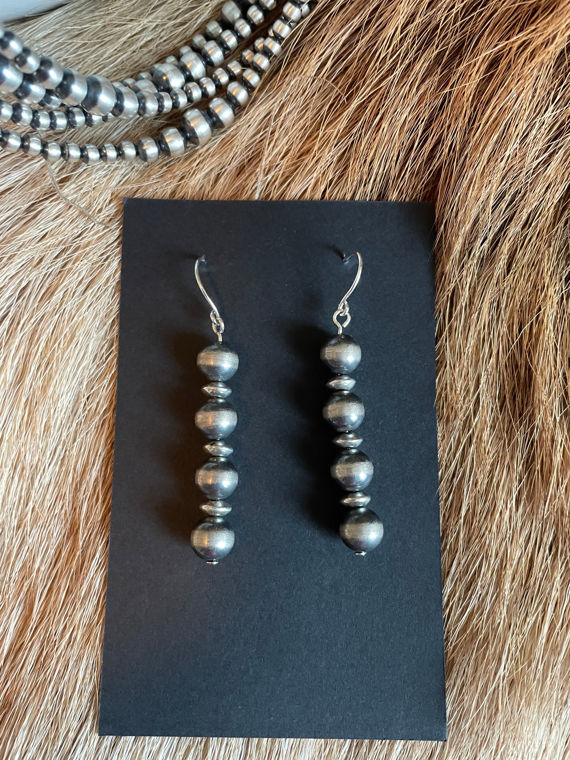 Navajo style bead round earrings