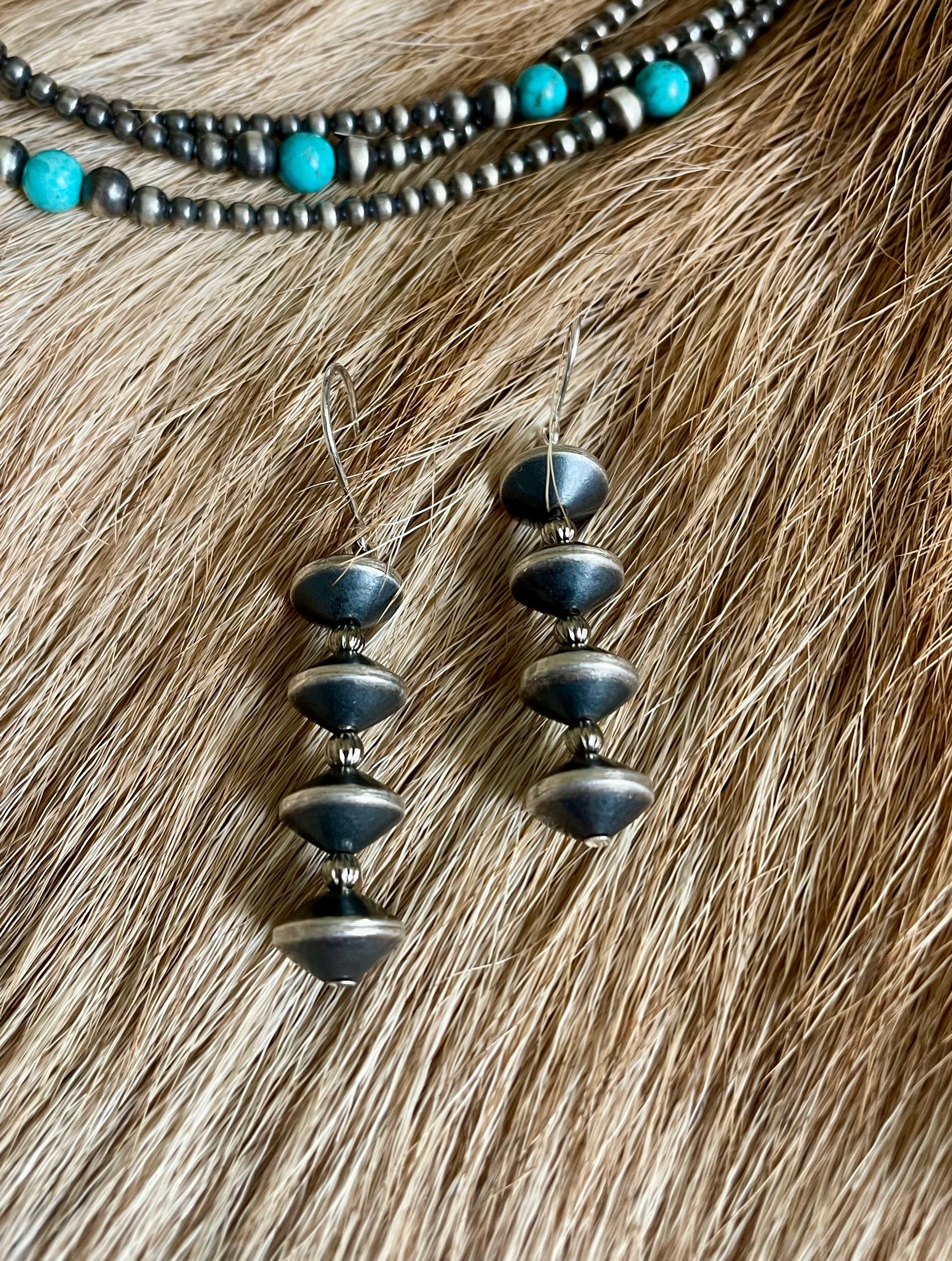 Saucer Navajo bead style earrings