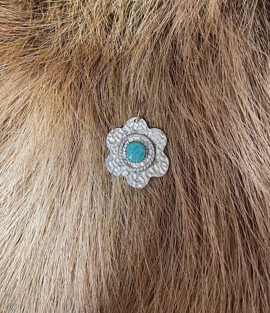 Sonoran gold and sterling silver flower pendant