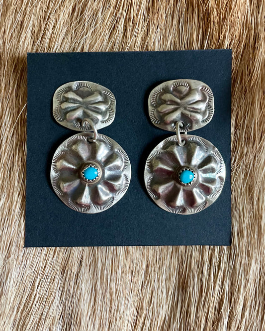 Sterling silver and Kingman turquoise earrings