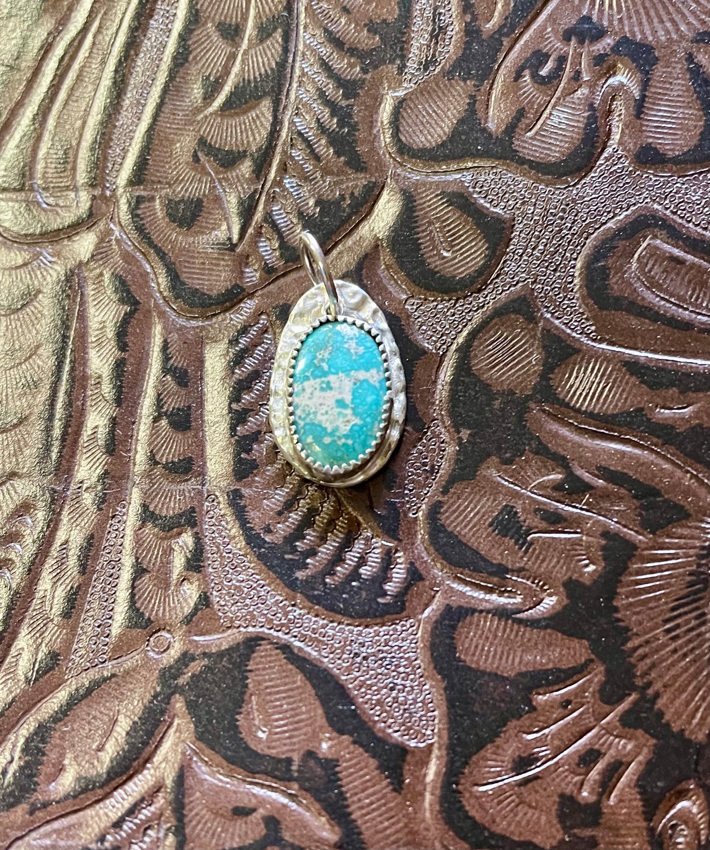 Whitewater turquoise sterling silver pendant